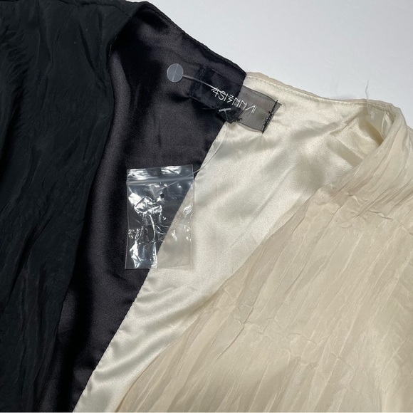 WOMEN MINI COLOR-BLOCK DRESS  CREPE SURPLICE NECK WRAP M - 4S13NNA WEILA DRESS - Picture 12 of 17